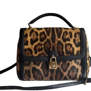 Dolce & Gabbana Leopard and Black Crossbody Bag